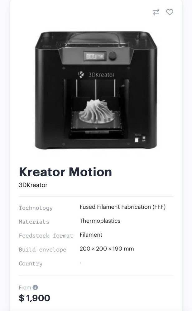 3DKreator Kreator Motion 3-D Printer