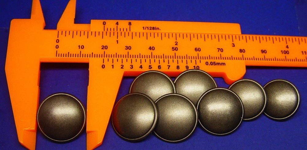 KASPER replacement button 8 plastic dark silver metallic effect Good Used Cond.