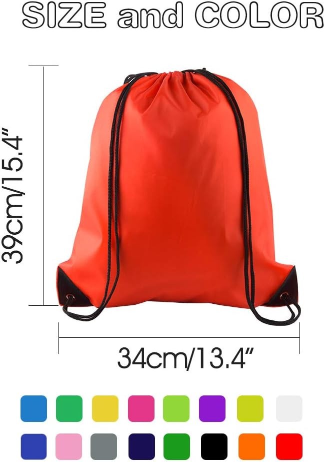 KUUQA 20 Pcs Drawstring Backpack Sport Bags String Bag Sack Cinch Multicolor
