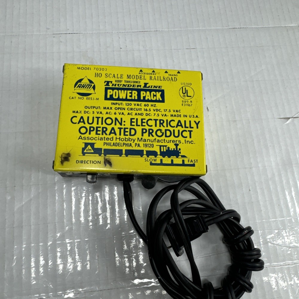 Ahm Thunder Line Ho/ N Scale Transformer, Power Pack For Train Set Layout