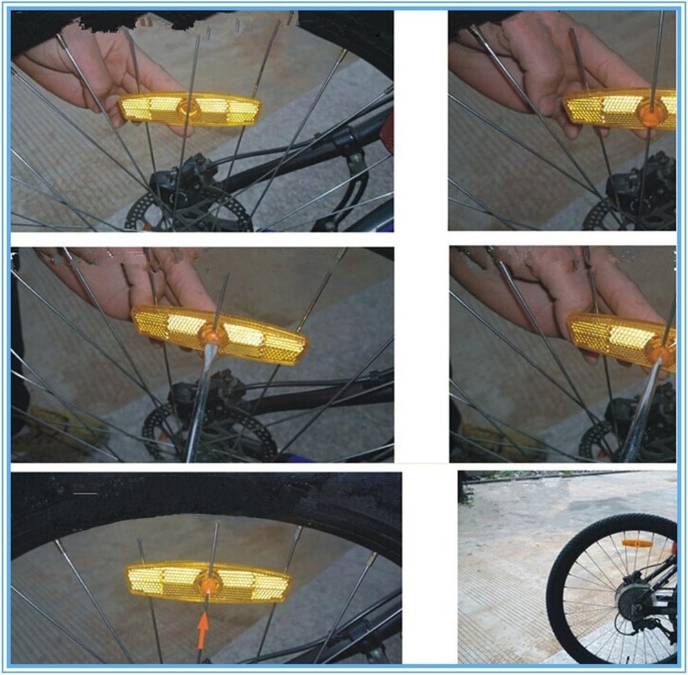 Compact Bicycle Spoke Reflectors - 4 Pcs for Enhanced Visibility & Easy Install
