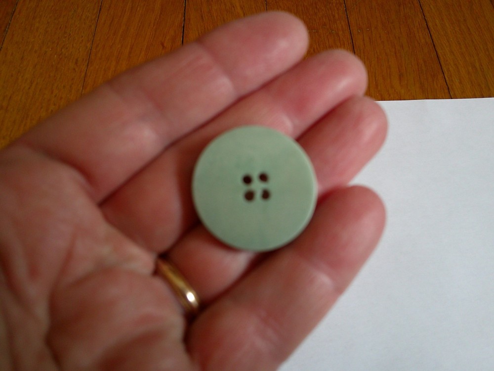 Vintage April Cornell Button Flat 4-hole button Gray? 1" Replacement