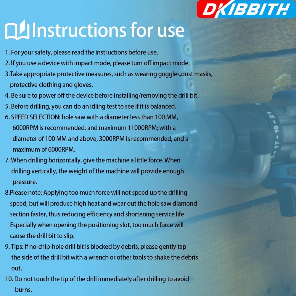 DKIBBITH 7 Pack Dry Diamond Drill Bits & Tile 7 Pcs Bit