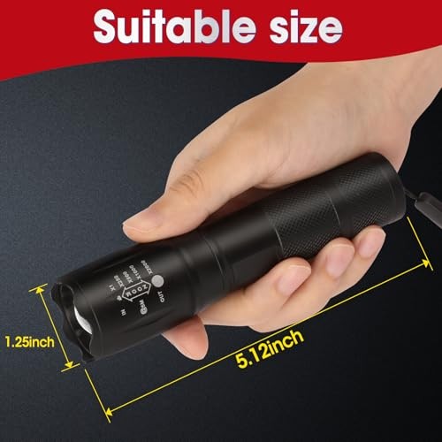 Small LED Flashlights High Lumens, Tactical Flashlight with 5 Modes, 7 Pack
