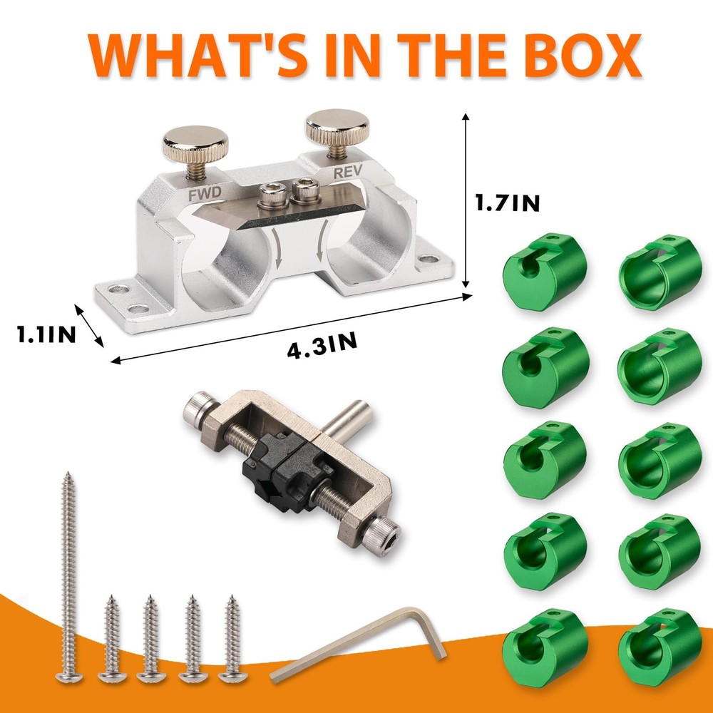 Dowel Maker Jig Kit Double Cutting Carbide Inserts Imperial 9 Different