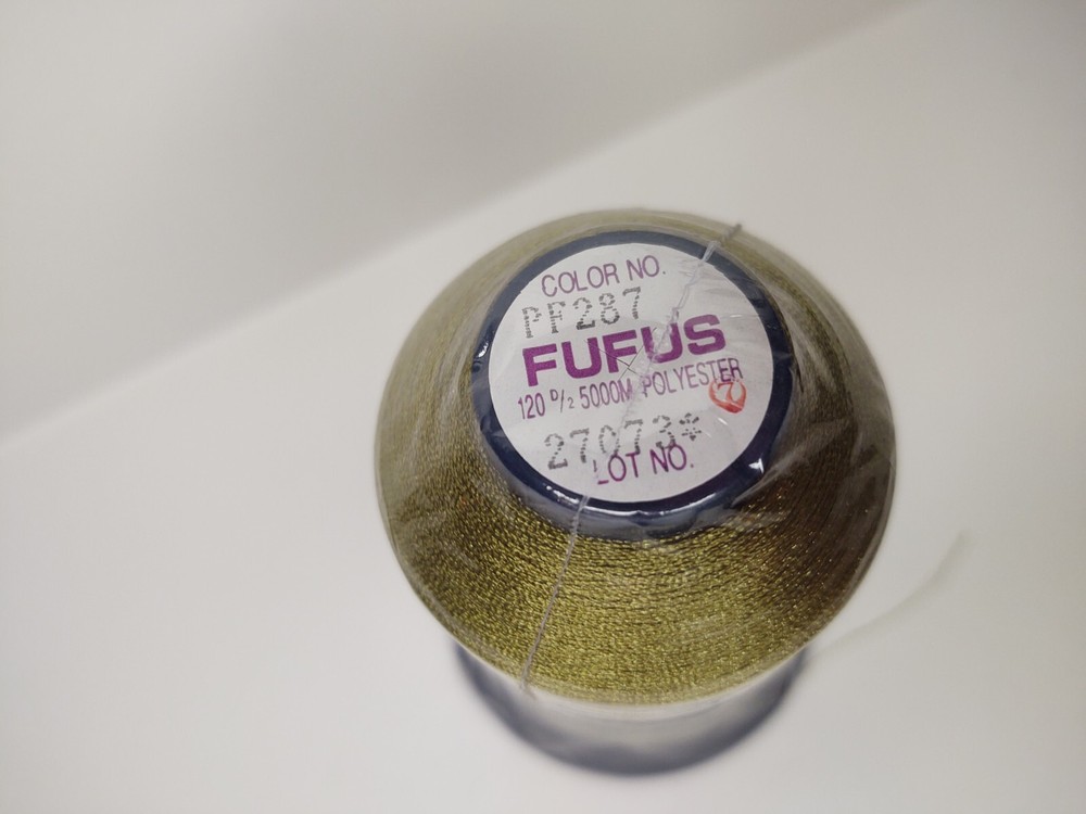 Fufus Chartreuse 5000m Polyester Thread Cone Color # PF287 Lot # 27073