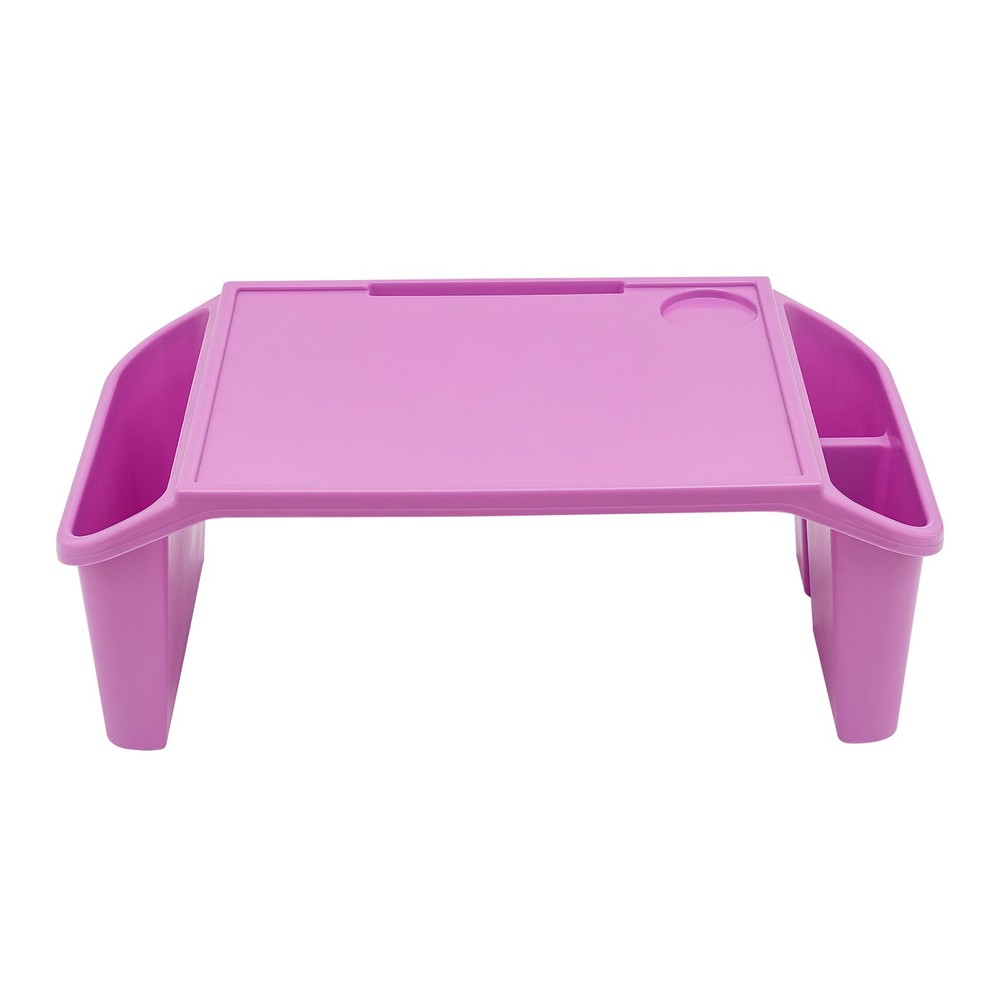 Kids Lap Desk, Portable Activity Tray with Side Storage, Stackable Plastic Desk