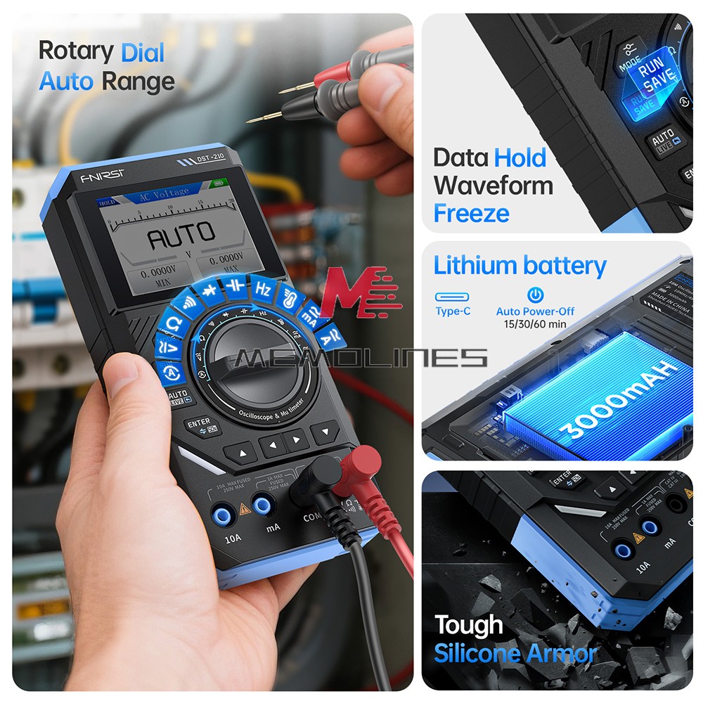 FNIRSI 2C23T 2C53T Digital Oscilloscope Multimeter Function Signal Generator