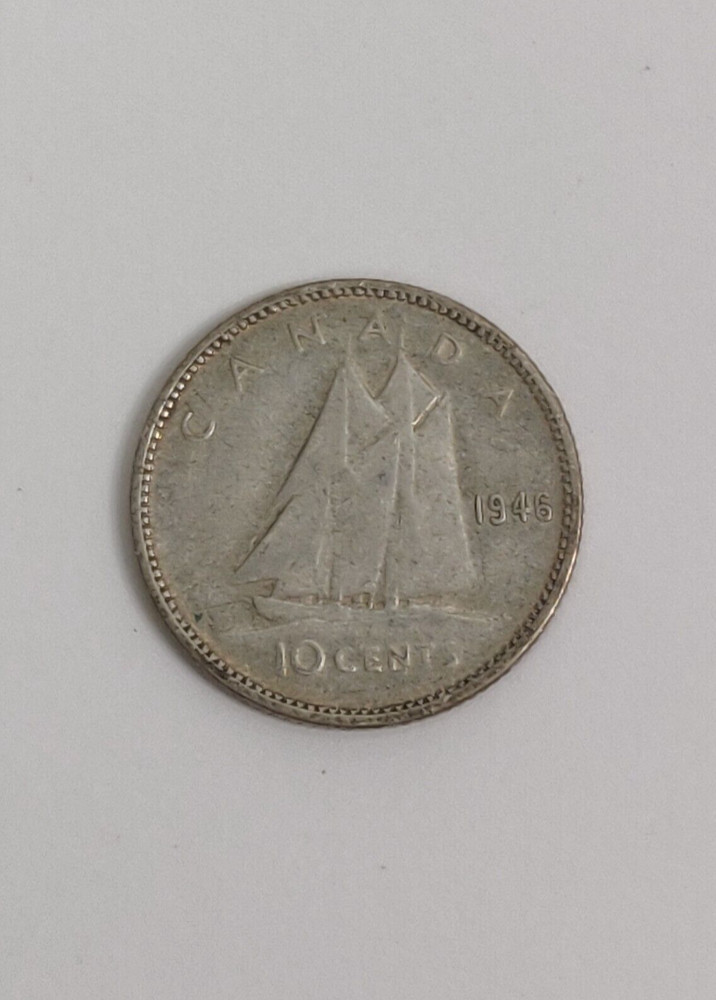 1946 CANADA TEN CENTS SILVER COIN
