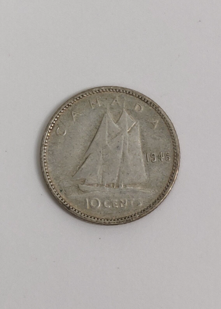 1946 CANADA TEN CENTS SILVER COIN