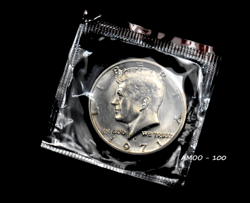 1971 D Uncirculated, B.U. Kennedy Half Dollars U.S. Mint Cello
