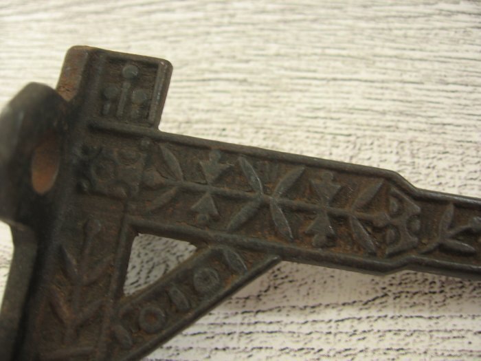 Antique Victorian Cast Double Coat & Hat Hook Wall Mount Embossed