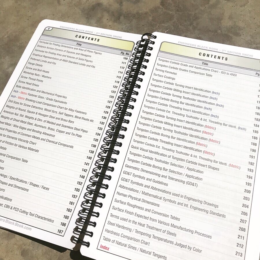 ENGINEERS Black Book - Large Workbench Edition - Great for toolbox or workshop!