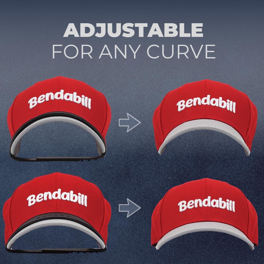 Bendabill Hat Bill Bender (2 Pack) Perfect Bending Strap, Black