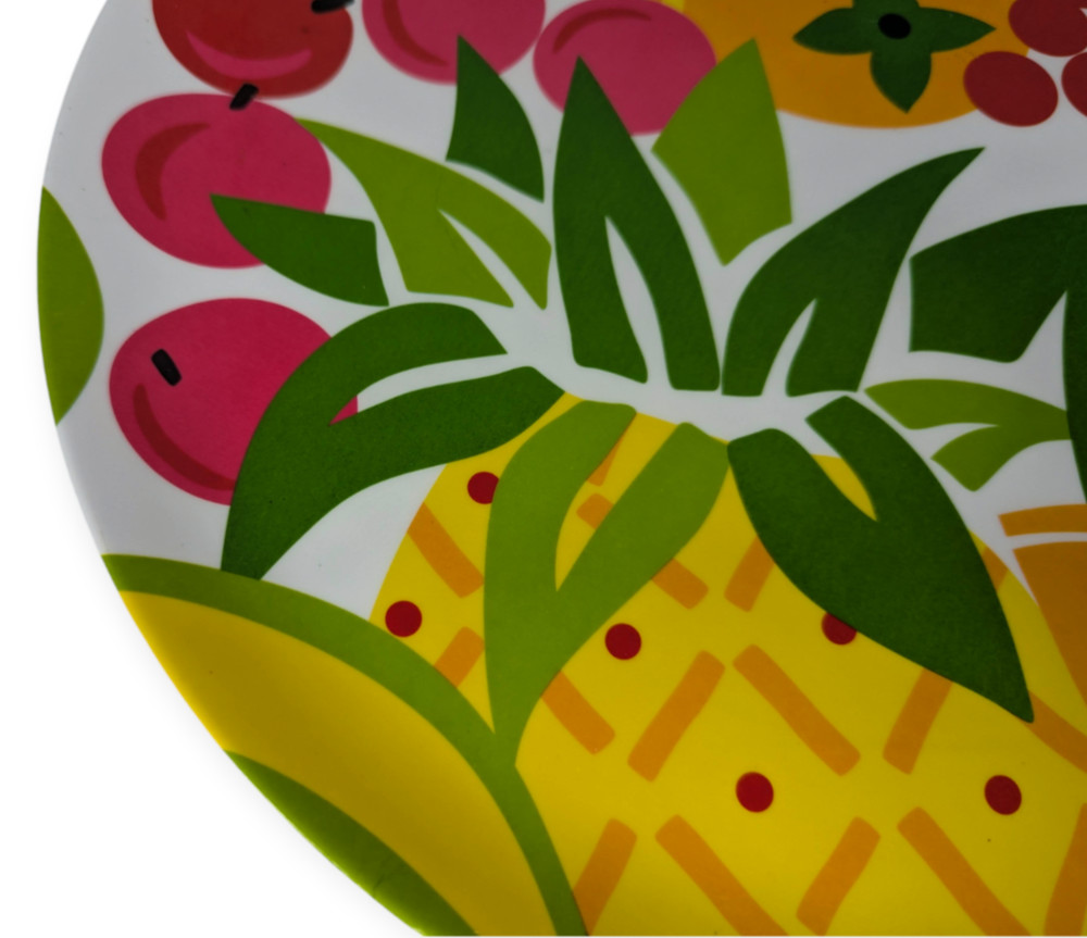 Colorful Summer Melamine 14" Round Serving Platter NWT