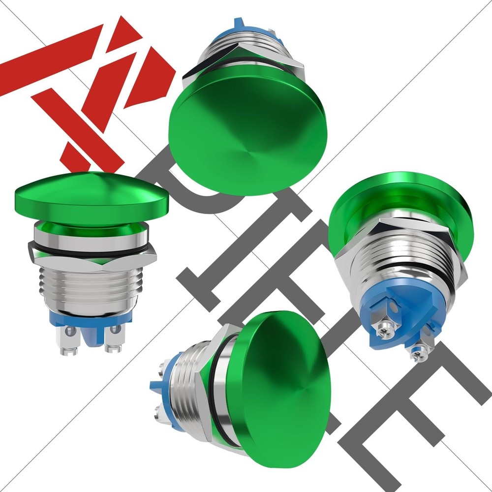 16MM Mushroom Head Push Button Switch Momentary Push Button IP65 Waterproof 12V