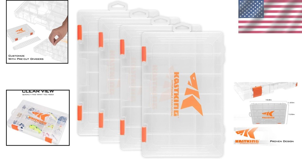 Durable 2-Pack Adjustable Plastic Tackle & Parts Storage Trays