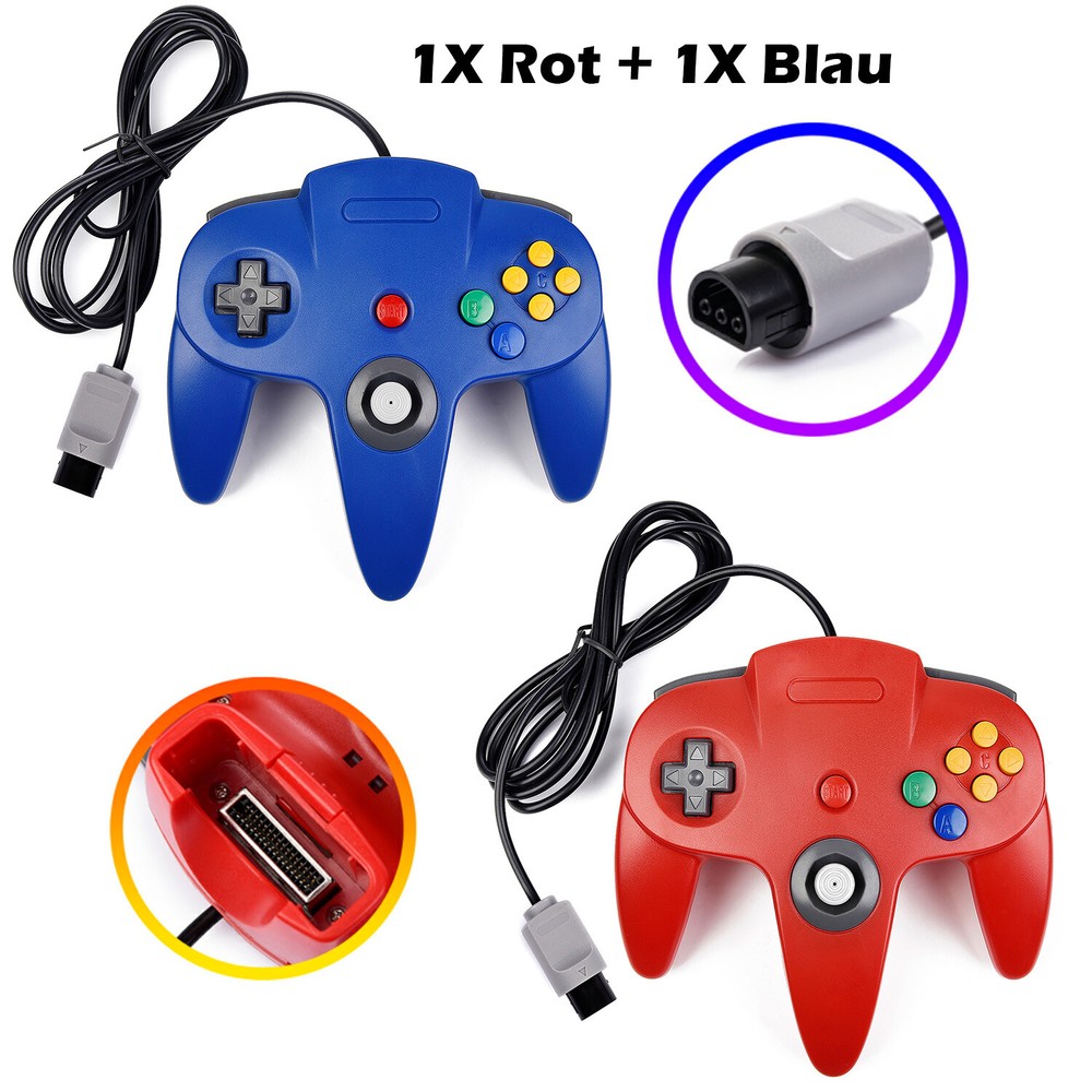 Wired N64 Controller For Nintendo 64 Video Game Console Gamepad Joystick Joypad