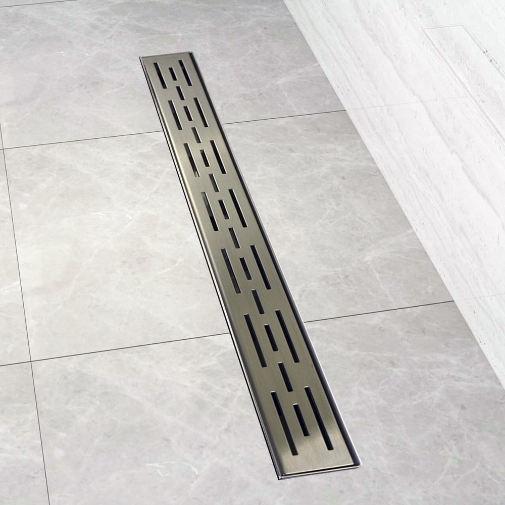 Novalinea - 54 Inch Linear Shower Drain with Brick Pattern Grate