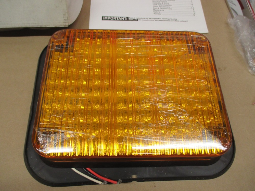 85BZA LED AMBER PERIMETER LIGHT WITH BEZEL 7" X 9" RECTANGLE CODE3 NEW