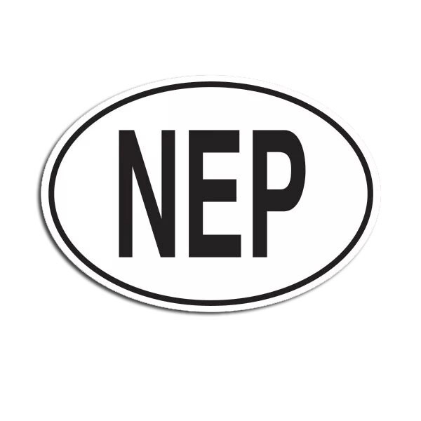 NEP Nepal Country Code Oval Sticker Decal