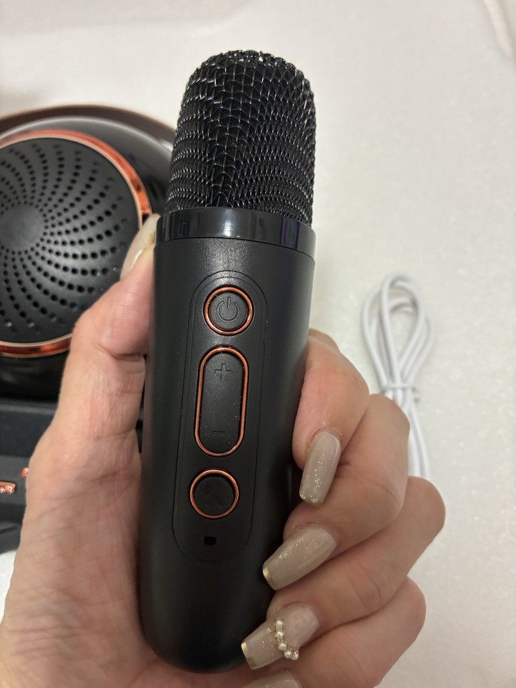 Portable Karaoke Speaker with Wireless Microphone LED Light Rechargeable