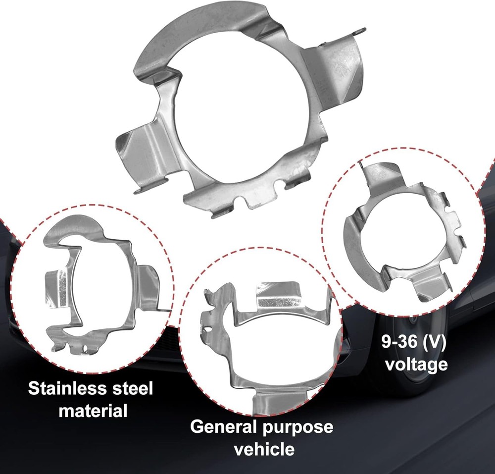 Effortless H7 LED Headlamp Installation with Adapter Retainers - 2 Pack