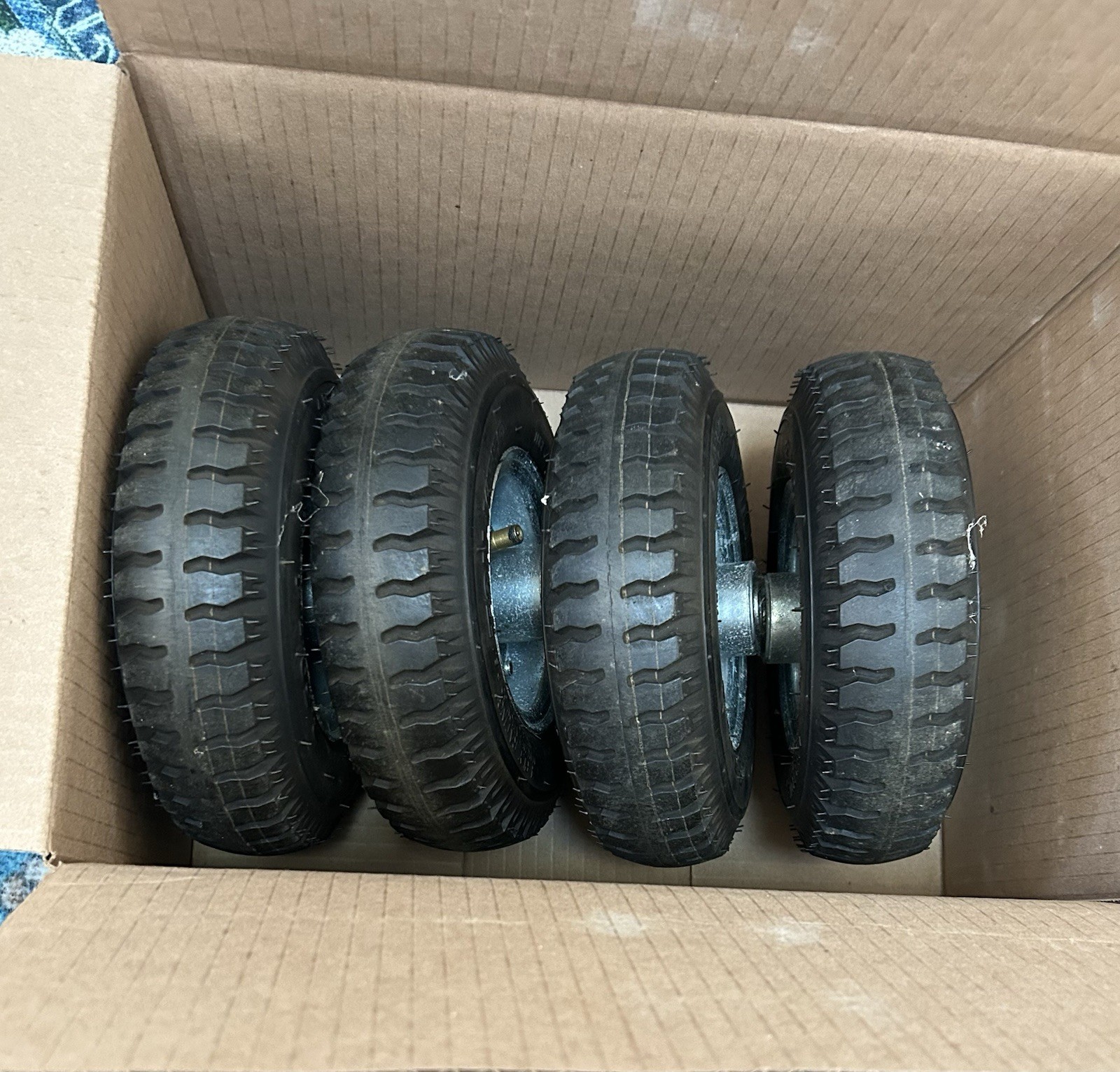 4 Ton Keep 9" Tires on Rims, 250-4 Nylon 50 Max PSI - Ready to Mount and Roll