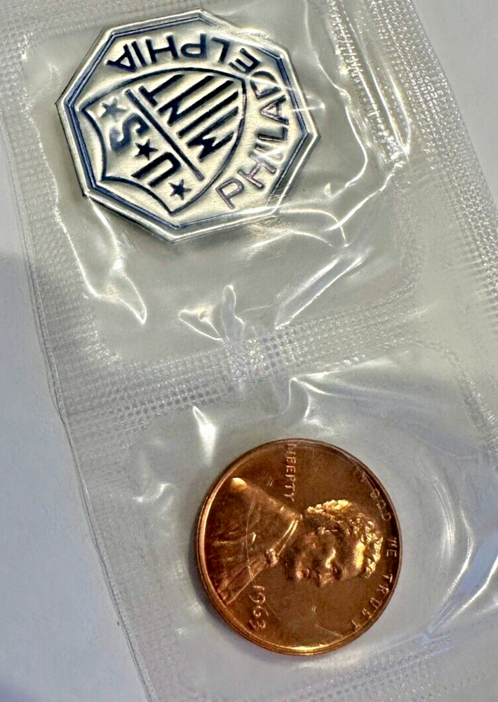 1963 LINCOLN Proof Cent w/Mint Token ~ Sealed Mint Cello ~From Original Mint Set