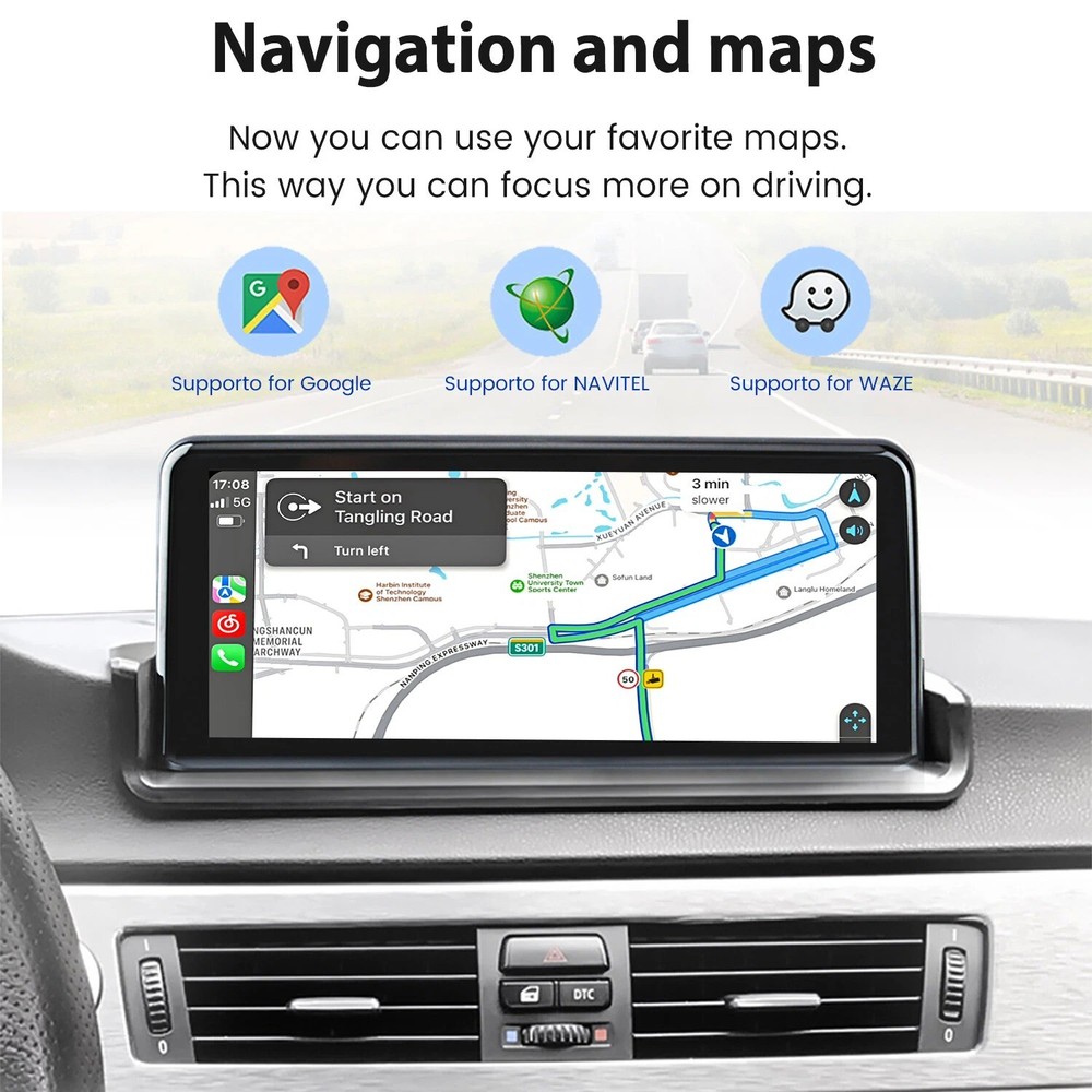10.25" Linux Car Stereo Apple CarPlay For BMW 3 Series E90 E91 E92 E93 2006-2011