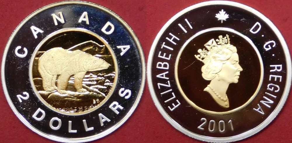 Proof 2001 Canada Silver 2 Dollars From Mint's Set