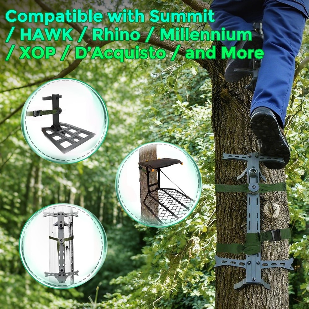 2P Climbing Stick Accessories for Saddle Hunting Platform – Adjustable Tree S...