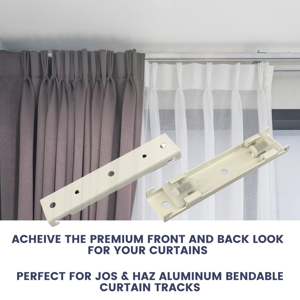 Bendable Curtain Track Double Ceiling Brackets, White, 6 Pack, Ceiling Mount ...