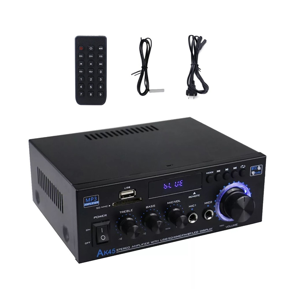 Wireless BT5.0 Audio Amplifier USB 2.0+SD Card HiFi Stereo Versatile Application