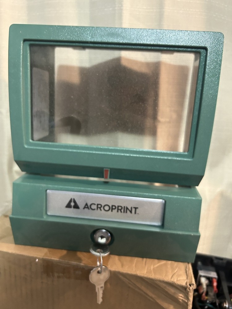 Acroprint Automatic Time Clock model 150RR4 with keys - FOR PARTS