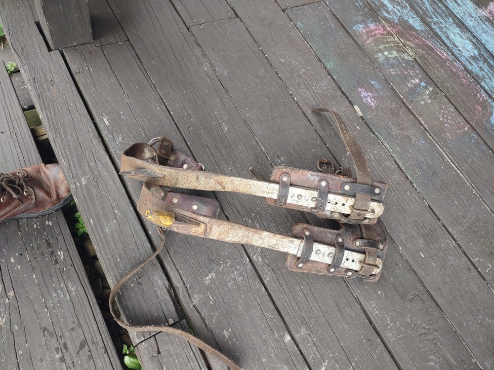Vintage Bell System Buckingham Lineman Pole Tree Climbing Spikes