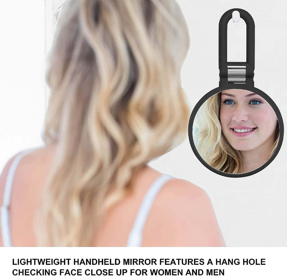 Magnifying Handheld Mirror Double Sided, 1X 15X Magnification Hand Mirrors, Trav