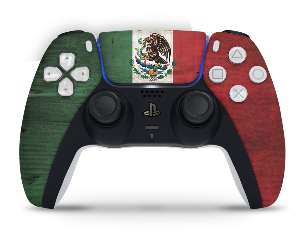 PS5 Disc Version Console & Controller Vinyl Skin Decal Wrap Rustic Mexican Flag