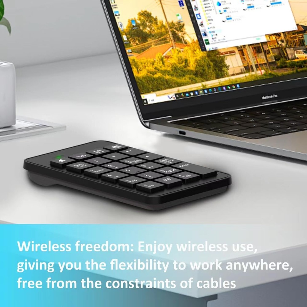 Wireless Number Pad with Battery Enhanced Efficiency with 23 Keys Numeric Key...