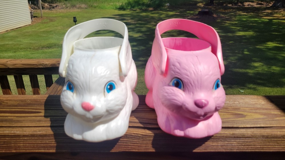 Pair Empire Vintage Easter Rabbit Blow Mold Baskets