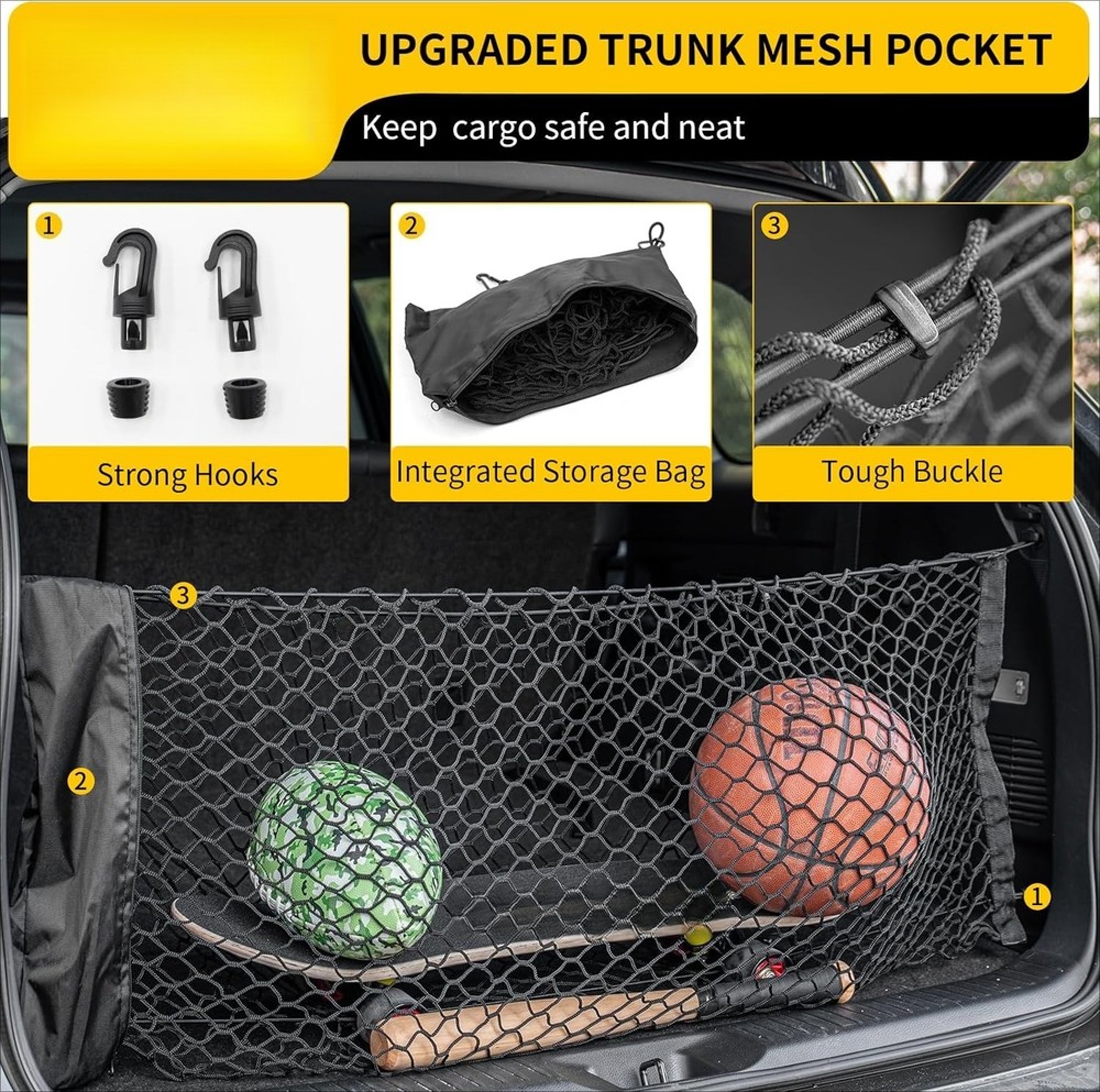 Double-Layer Envelope-Style High-Density Mesh Trunk Organizer