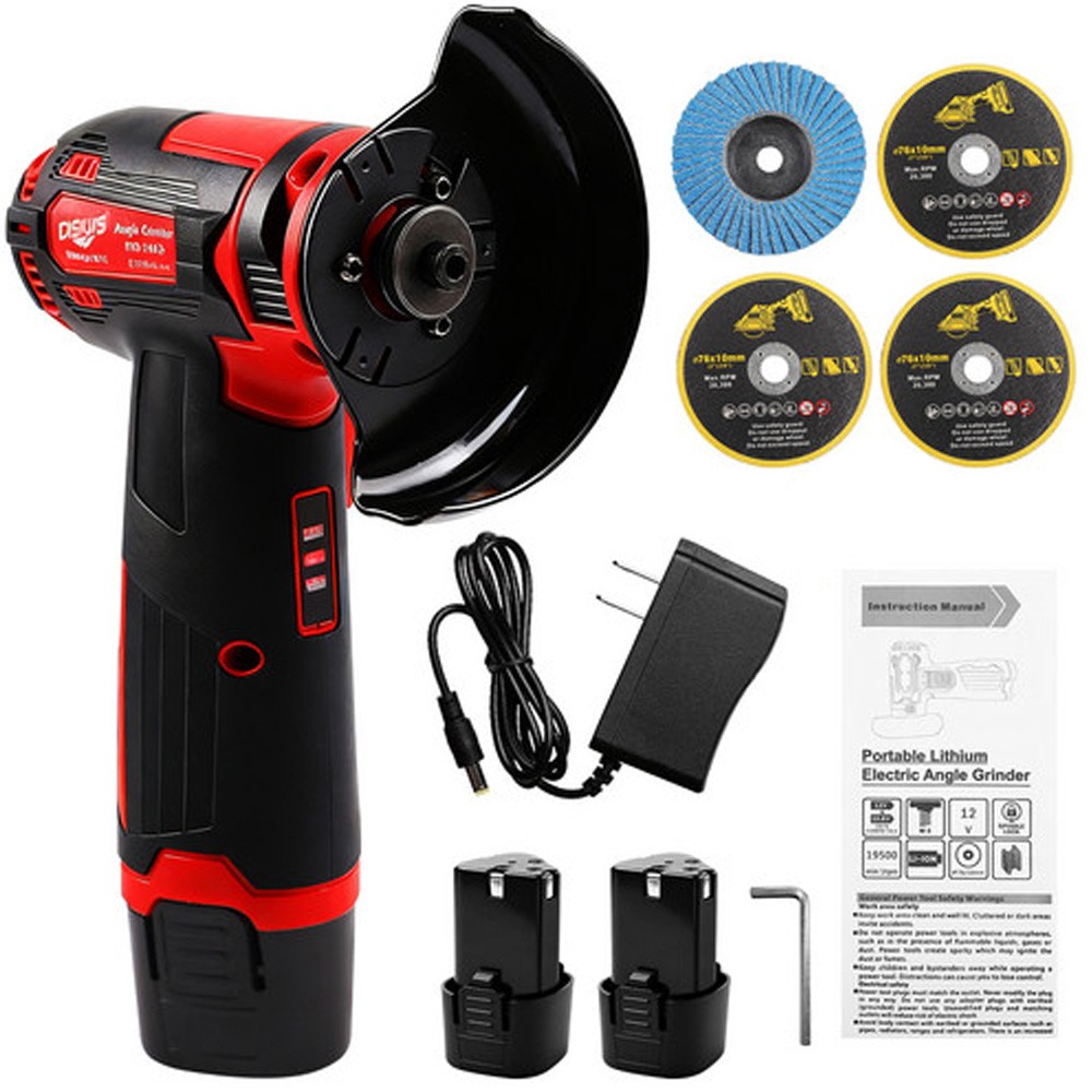 3" 12V Cordless Angle Grinder, Mini Cut-Off Tool & Polisher for Metal, Wood