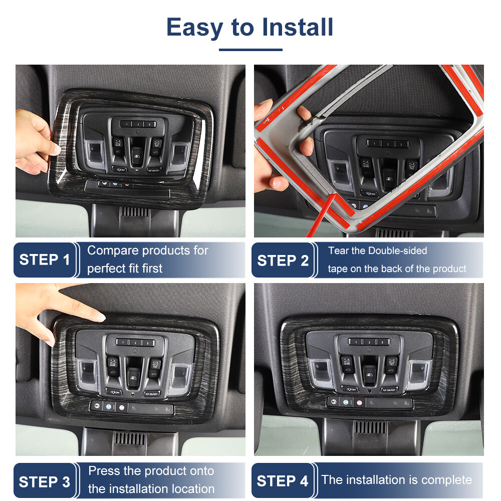 ​Black Wood Headlight Switch Button Panel Cover Trim For Chevy Silverado 2019+