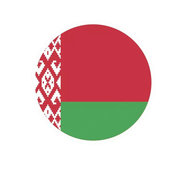 Round Belarusian Flag Sticker Decal