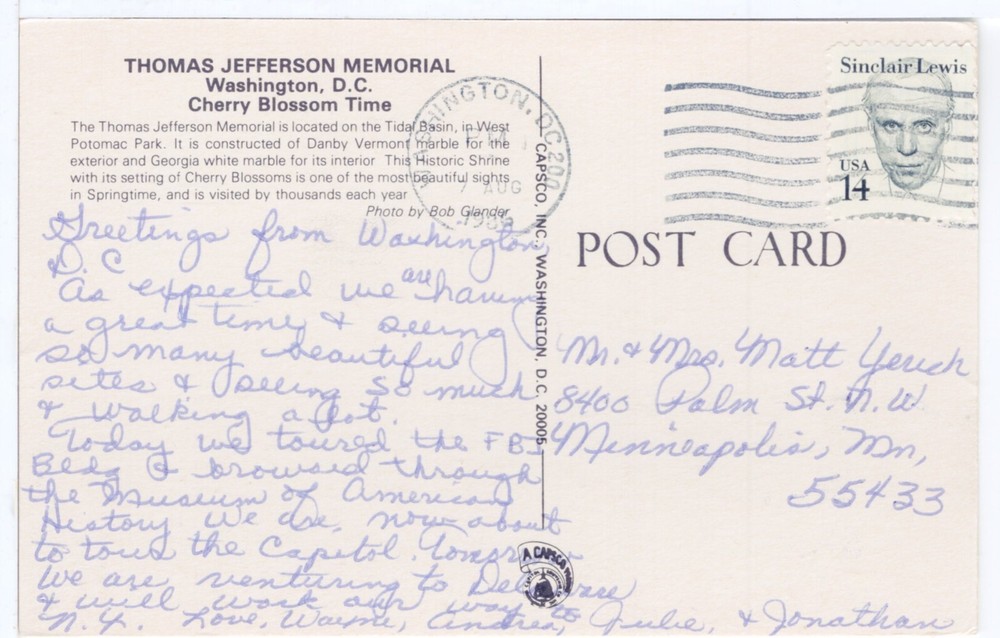 THOMAS JEFFERSON MEMORIAL, WASHINGTON, D.C. - PC3398
