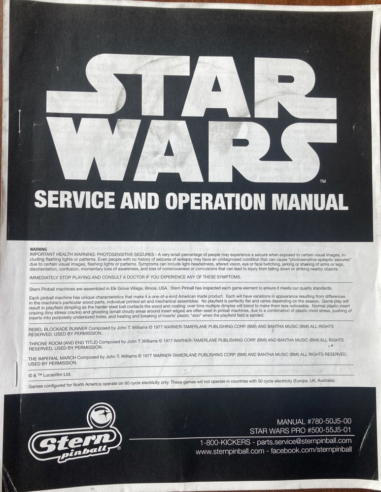 Star Wars Pinball Service Manual