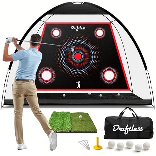 10x7 ft Golf Practice Net for Backyard & Indoor Hitting - Training Aid & Gift fo