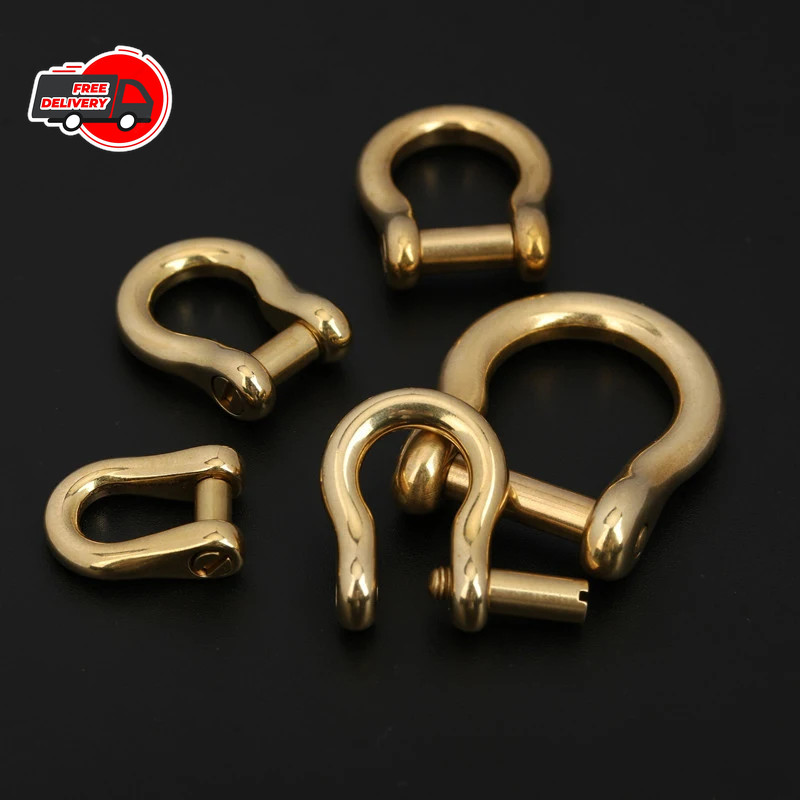 Solid Brass Shackle Buckle Removable Connector Keychain Leathercraft Accessories