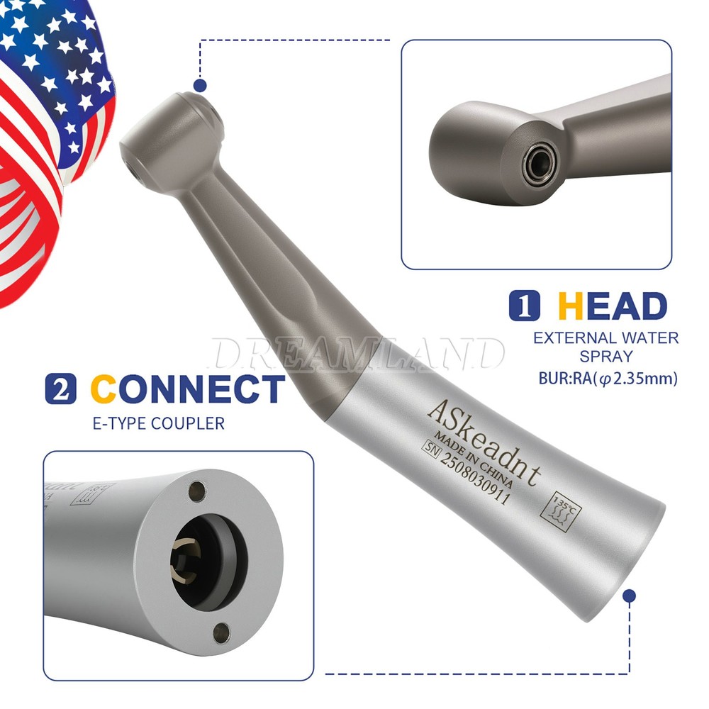 NSK Style Dental Slow Low Speed Contra Angle Handpiece Push Button E-type