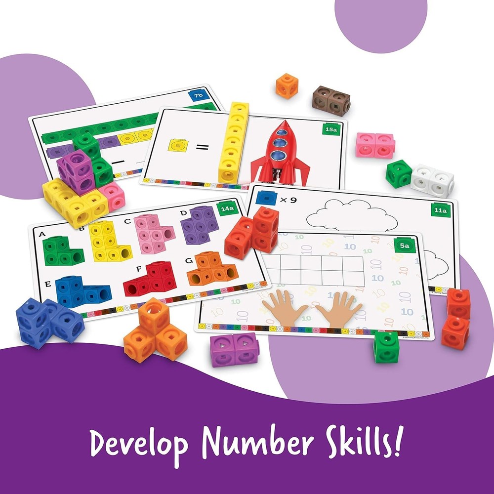 Interactive 115-Piece MathLink Cube Set for Preschool & Kindergarten Learning